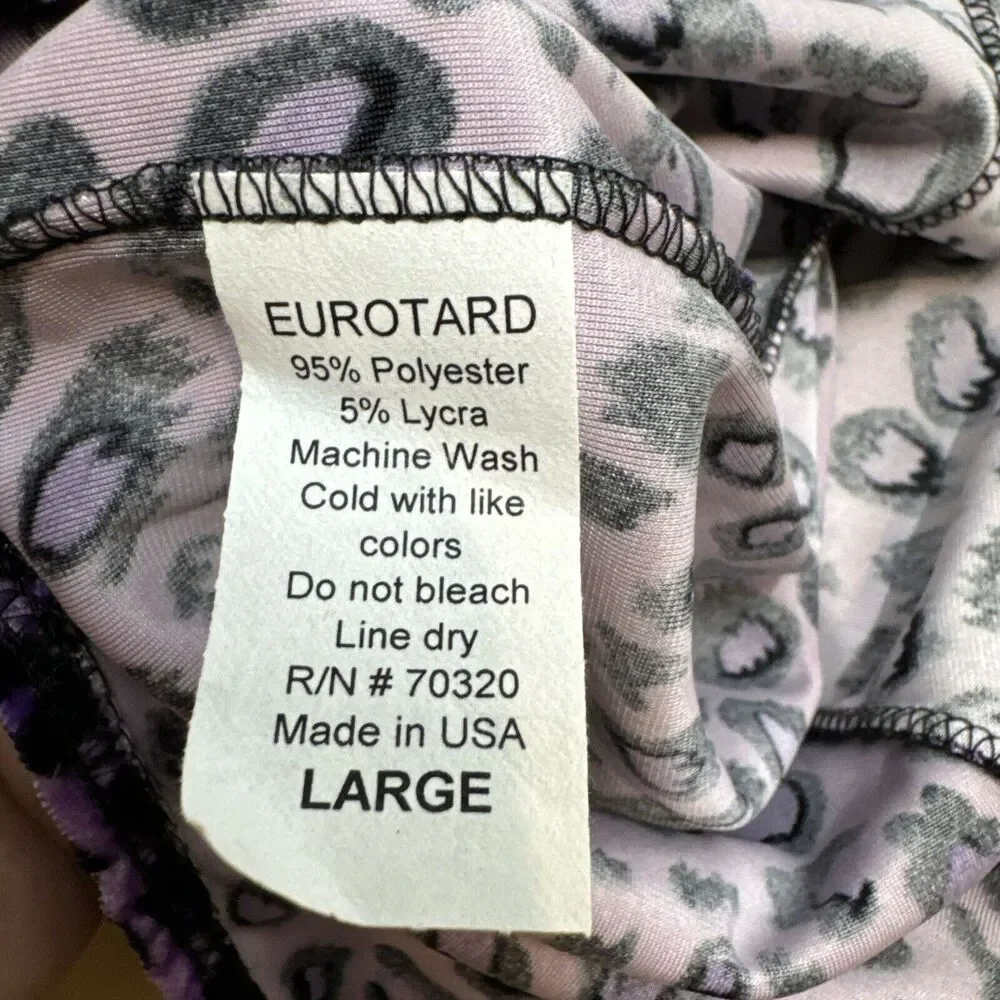Eurotard Dance, Ballet, Gymnastics, Biketard Leotard Purple Large New